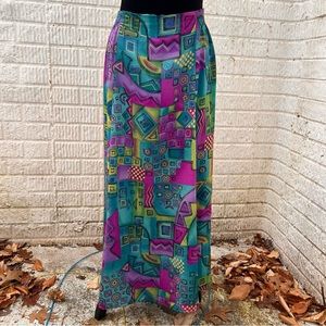 Sunny Lady - Cool Tones Abstract Funky Midi-Skirt